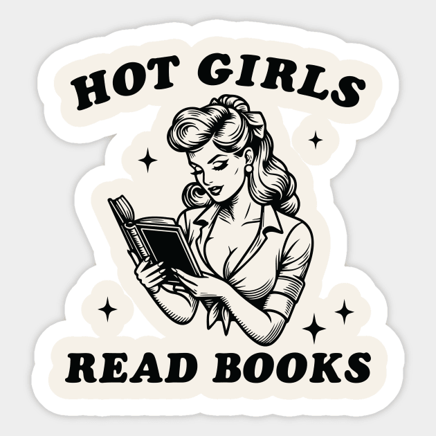 Hot Girls Read Books Vintage Sticker by Nessanya